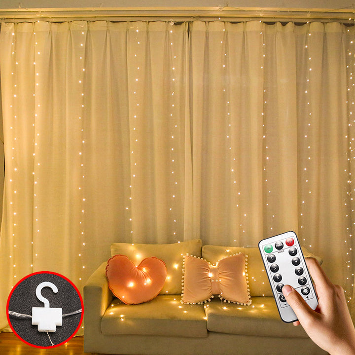 LED Curtain Fairy Lights USB With Remote Control Window