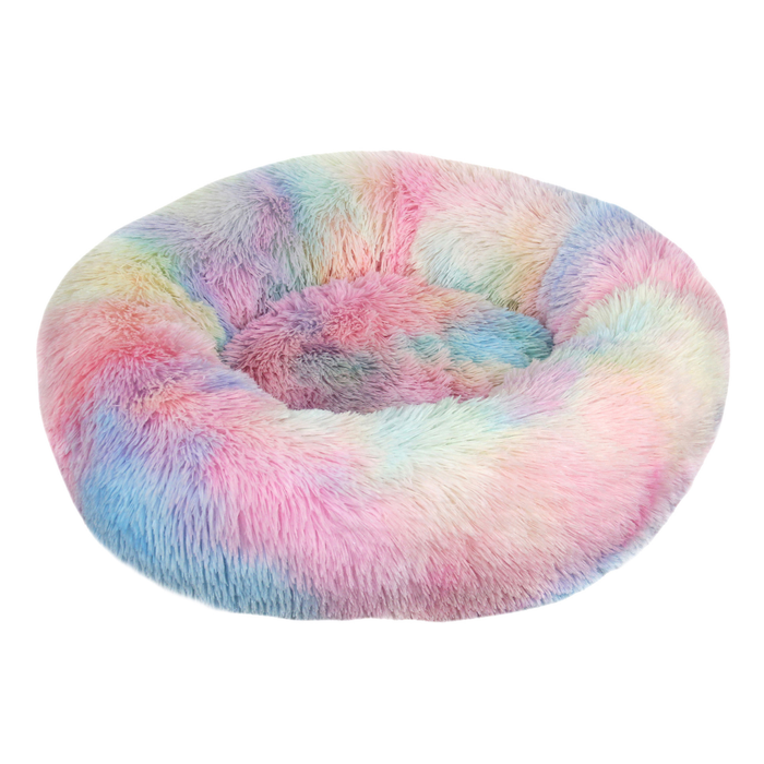 Snugleigh Fluffy round donut bed with raised rim