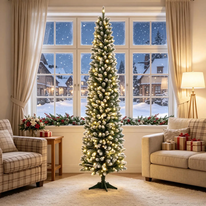 Slim frosted pencil tree with remote