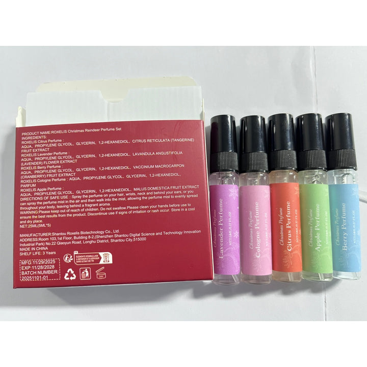 Red reindeer Christmas box with mini perfumes