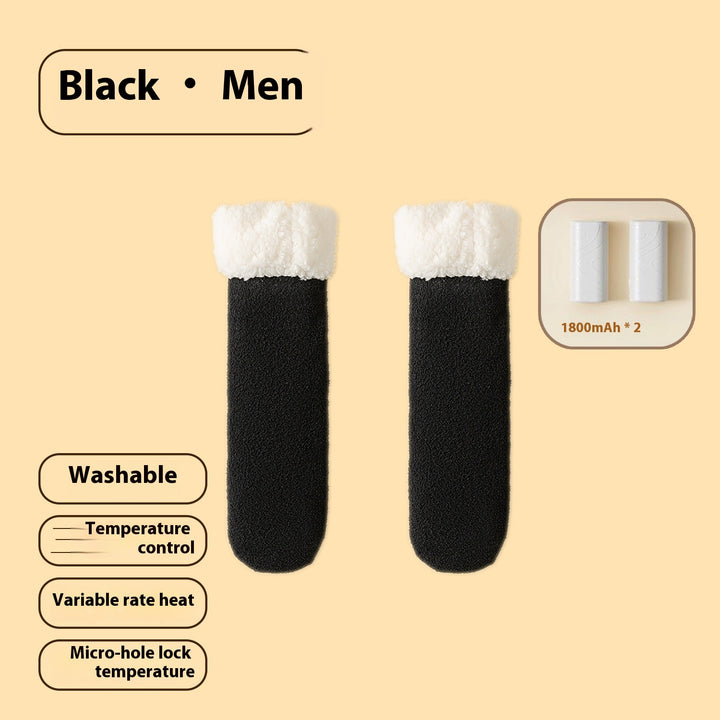 Fleece-lined heated socks with duck design