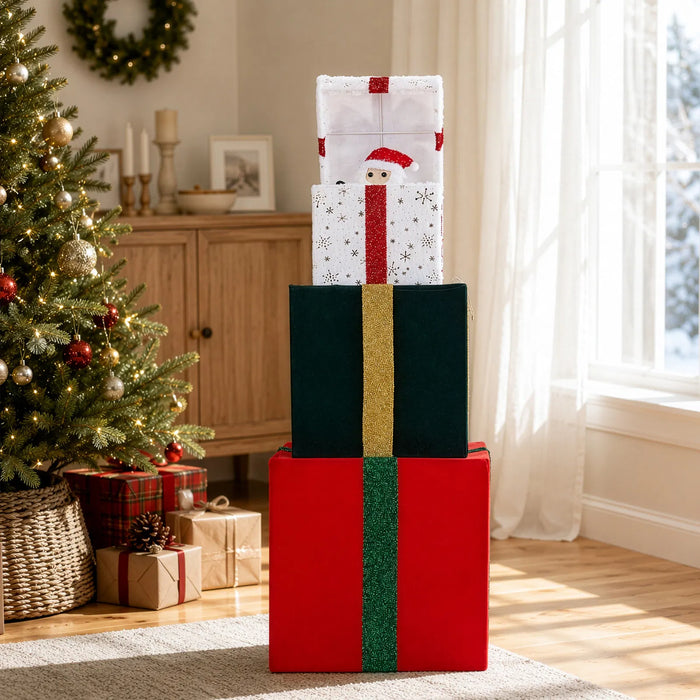 Snugleigh Animated Gift Box Tower with Opening Lids, 120cm