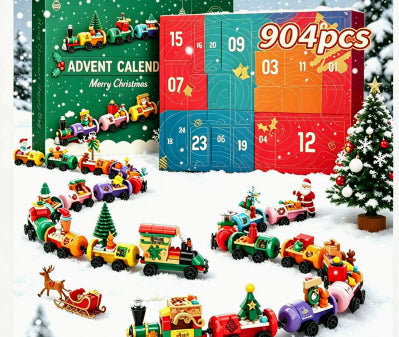 Advent calendar box with brick Christmas train