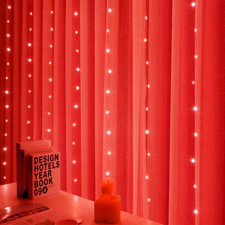 LED Curtain Fairy Lights USB With Remote Control Window