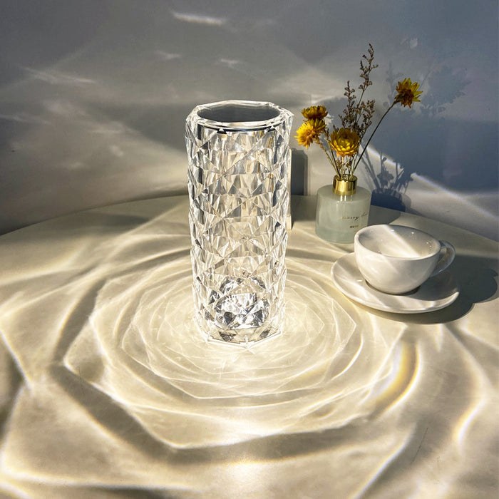 Snugleigh Crystal rose touch lamp with rose light pattern