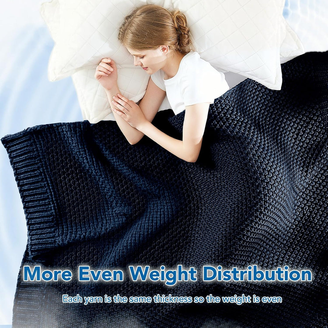 Cosy Comfort Knitted Weighted Blanket - Breathable Cooling Microfibre