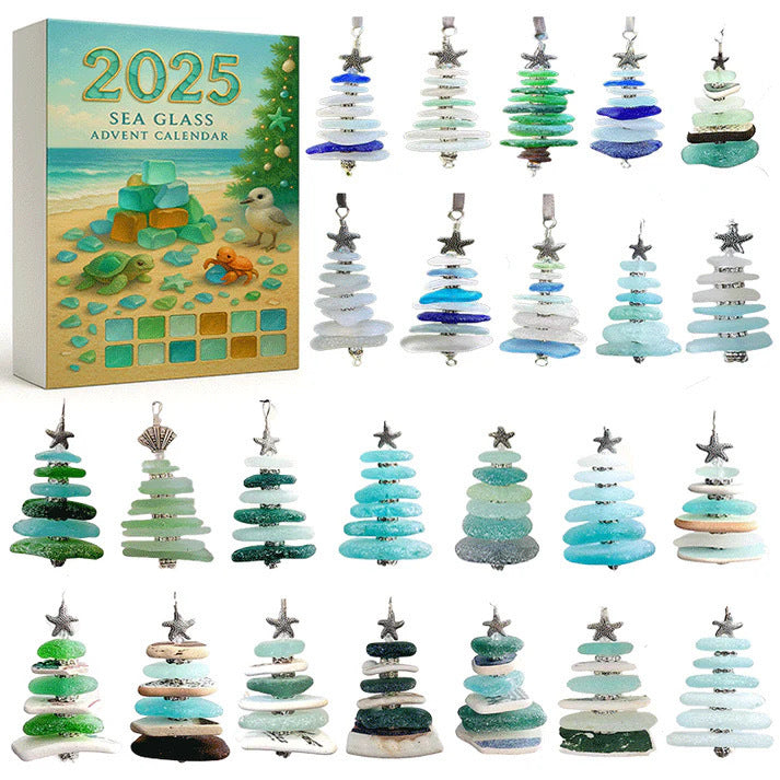 Advent calendar with acrylic Christmas ornaments