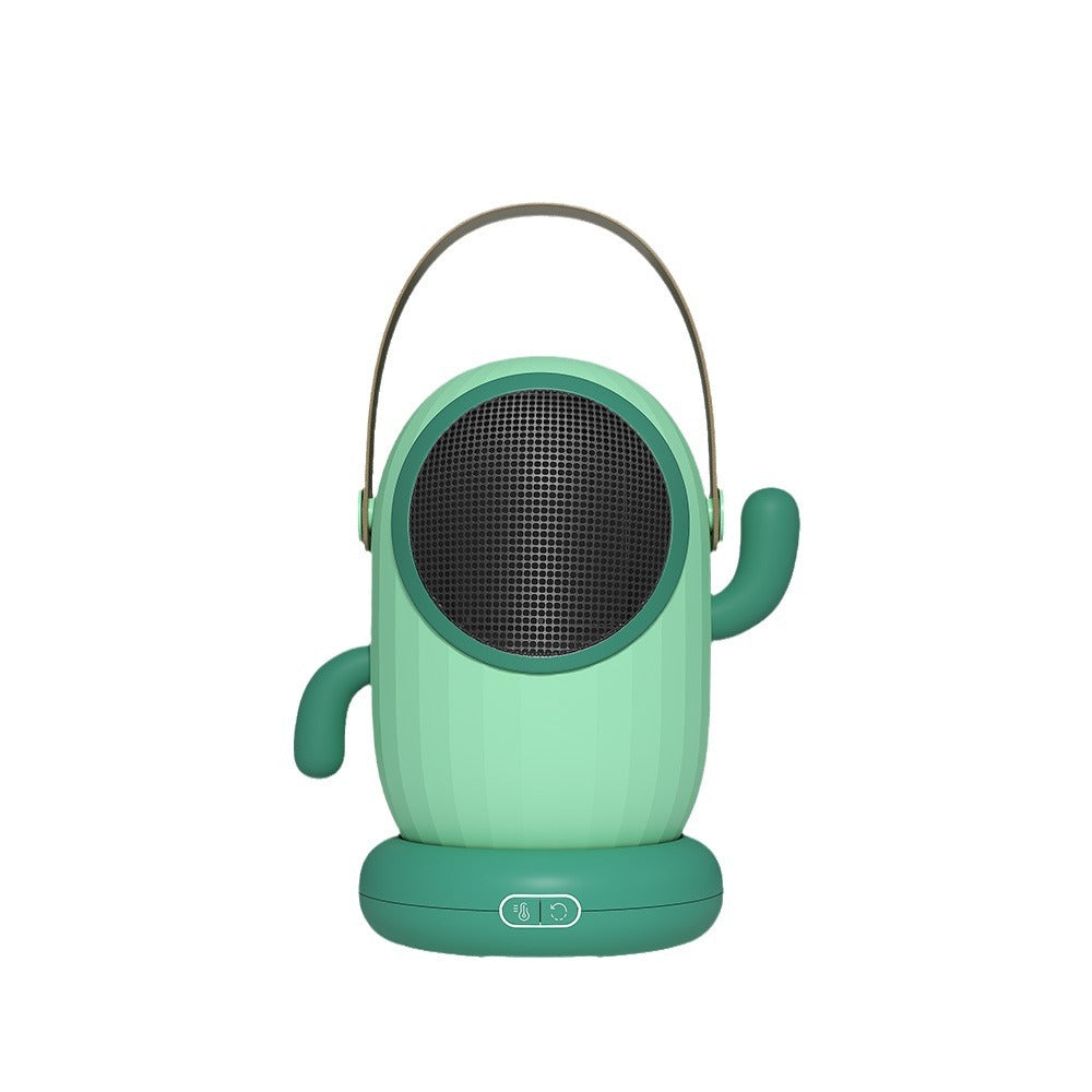 Green cactus shaped mini fan heater
