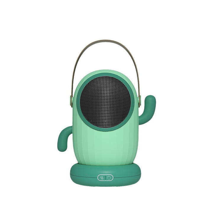 Green cactus shaped mini fan heater