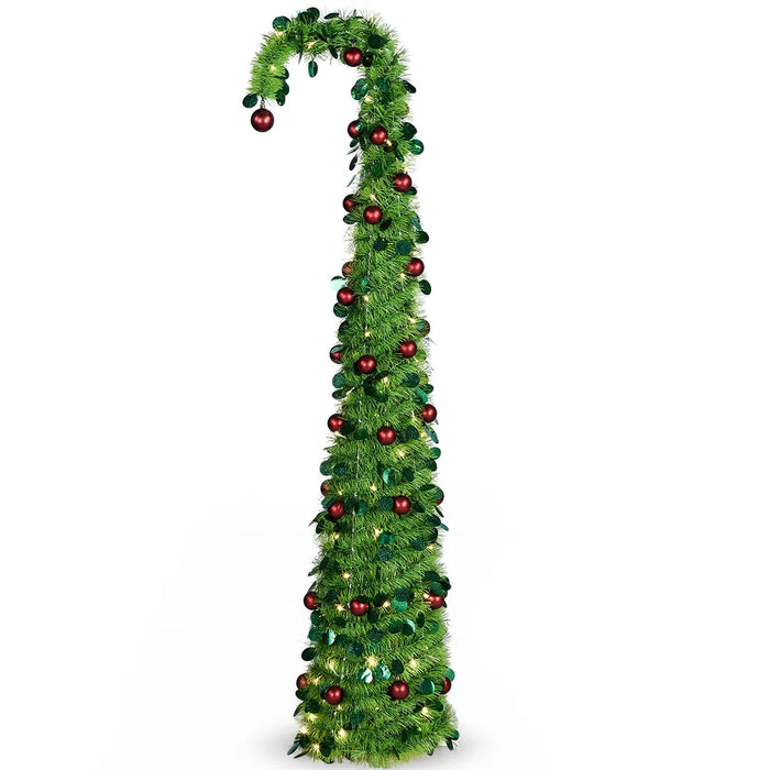 Snugleigh 6ft Pop-Up Christmas Tree with Lights and Bent Top