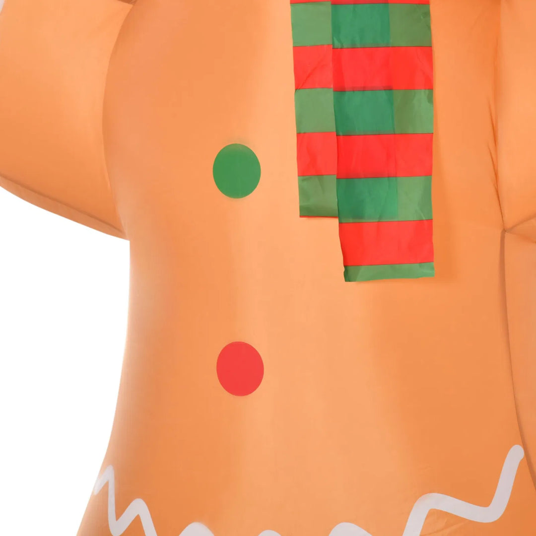 Inflatable gingerbread man with candy cane