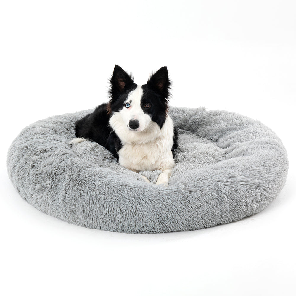 Fluffy round donut pet bed