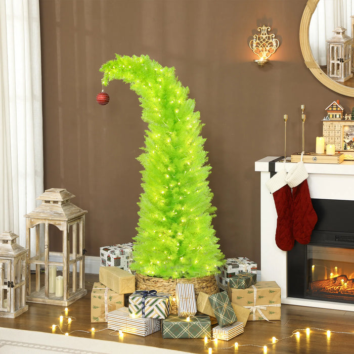 Snugleigh Lime Green Whimsical Pencil Christmas Tree, 5ft