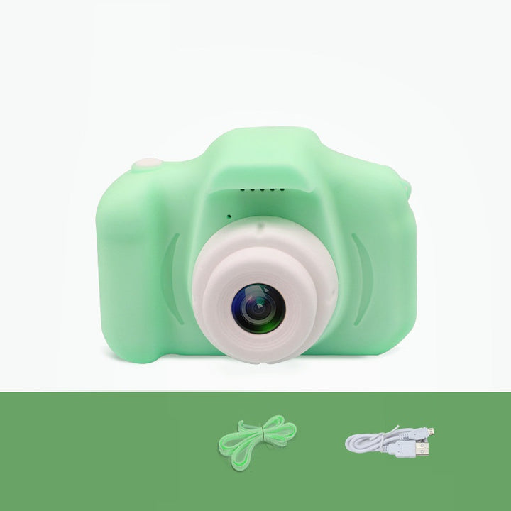 Pink silicone kids camera with lanyard