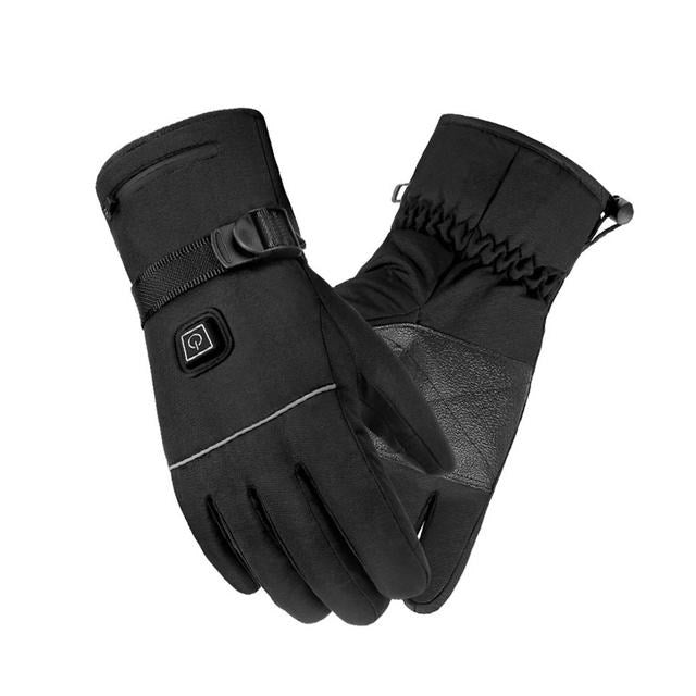 Pair of black heated touchscreen gloves