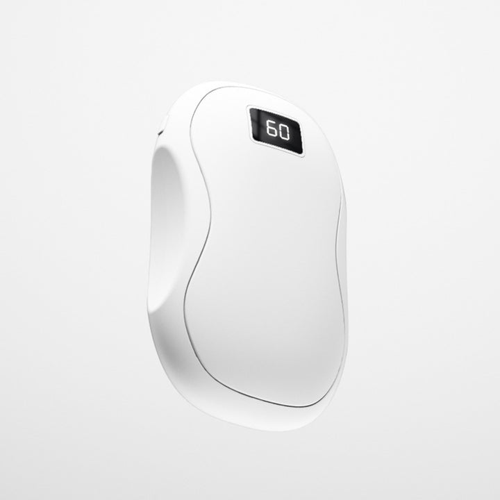 Black mini hand warmer with digital display