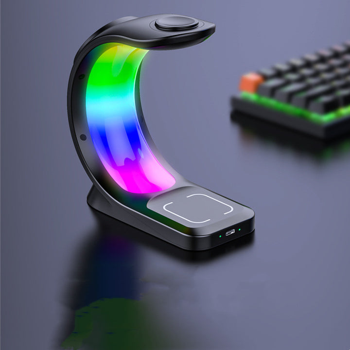 Wireless charging station with RGB light
