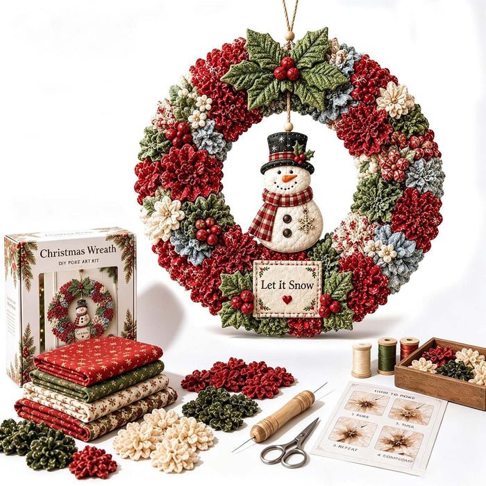 Snugleigh DIY fabric Christmas wreath sewing kit in gift box