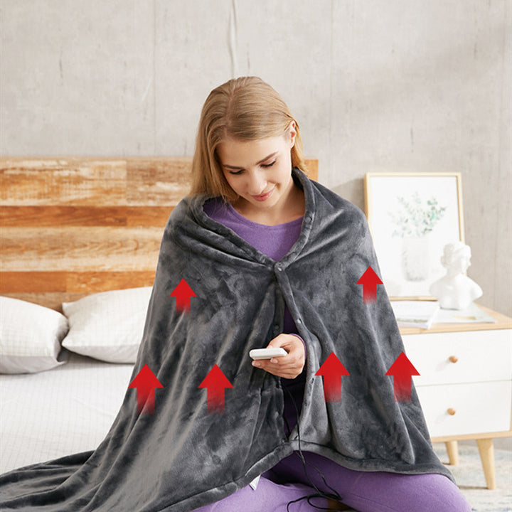 Winter Flannel Heated Shawl Blanket With USB Carbon Fibre Heat