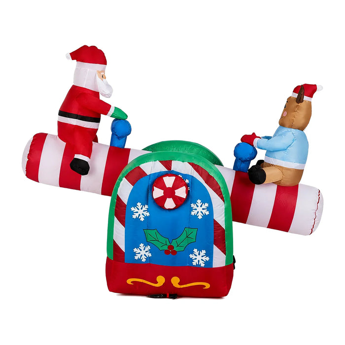 Snugleigh Inflatable Christmas Seesaw with Santa and Reindeer