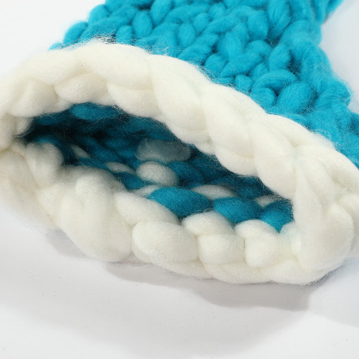 Chunky knit Christmas hat with pompom