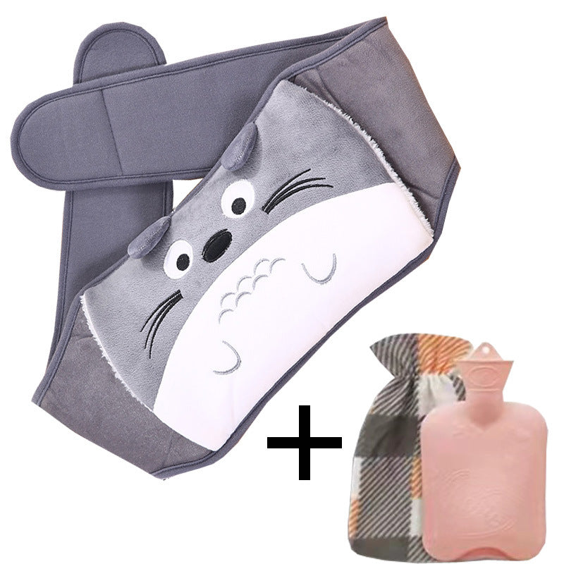 Plush Waist Belly Warmer Belt With Hot Water Bottle Included
