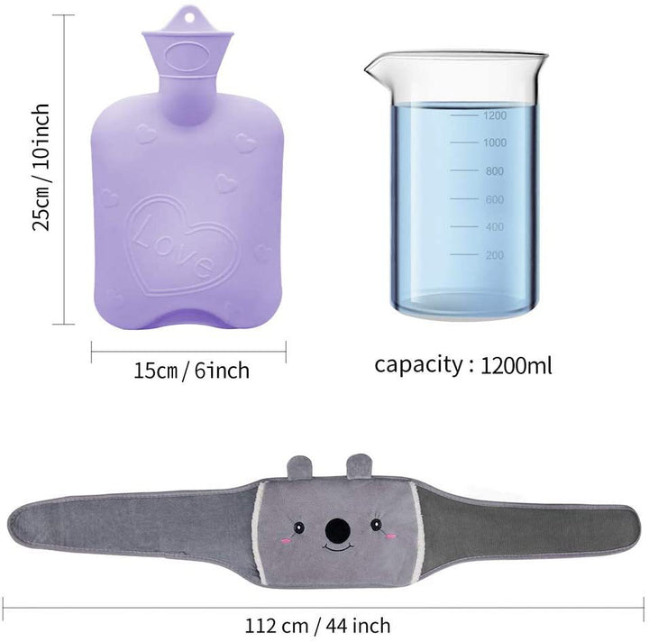 Large Animal Hot Water Bottle Belt With Washable Cloth Cover