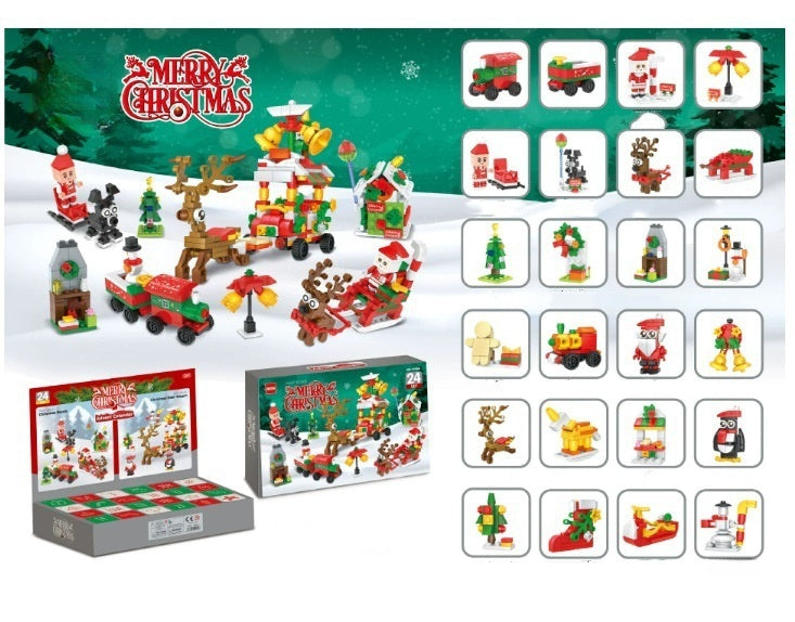 Advent calendar box with brick Christmas train