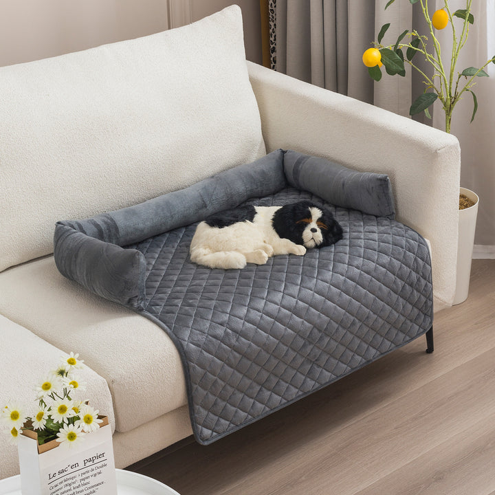 Curved Dog Sofa Bed With Pillow To Protect Furniture