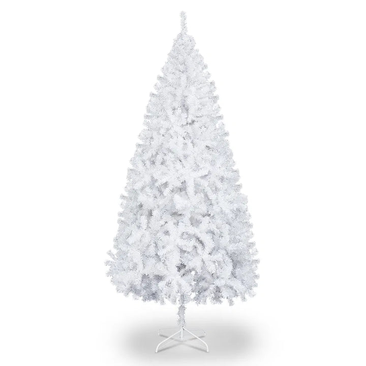 White unlit artificial Christmas tree
