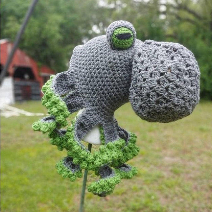 Handmade crochet octopus hat with curly tentacles