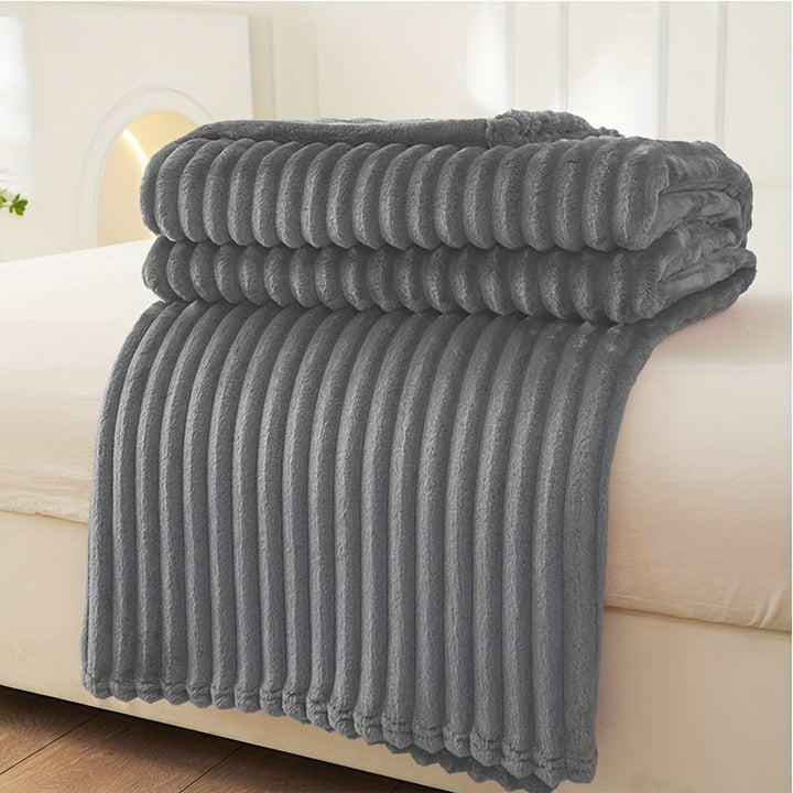 Soft Plush Blanket with Rib Pattern
