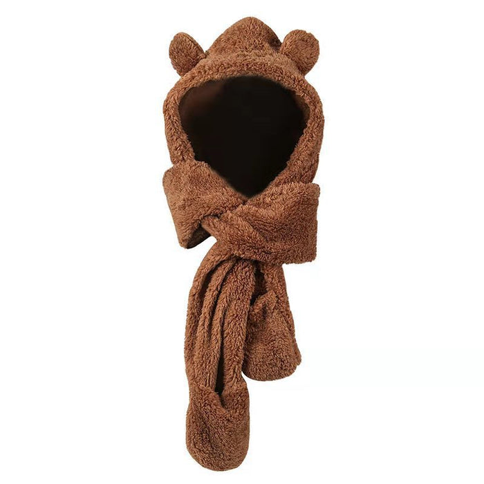 Snugleigh 3-in-1 Teddy Hood with Bear Ears, Scarf and Mitten Pockets