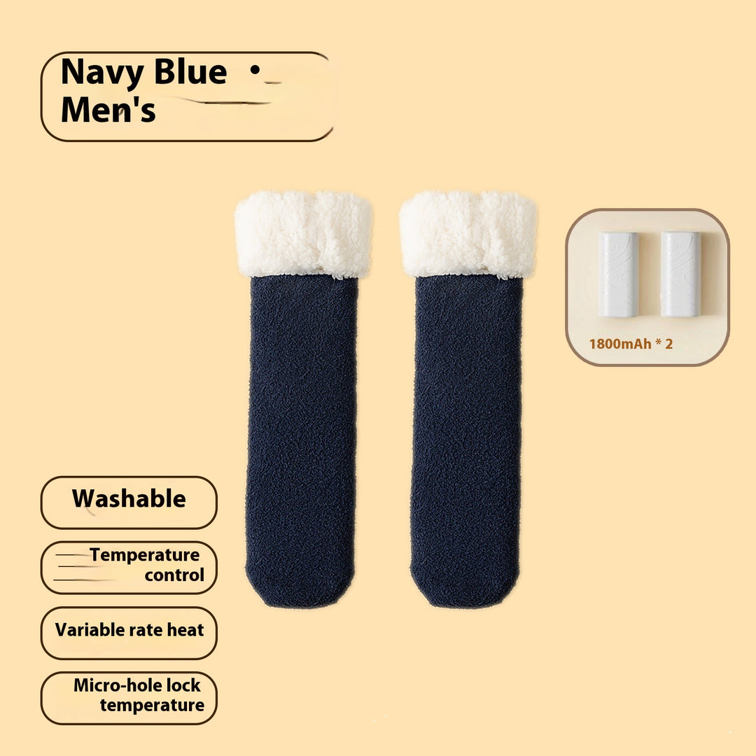Fleece-lined heated socks with duck design