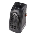 Compact wall socket fan heater with display