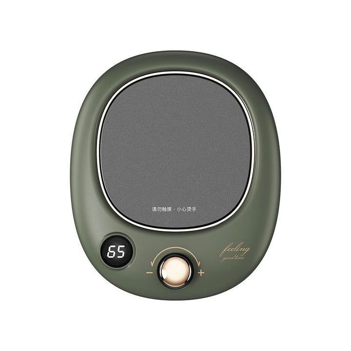 Dark green mug warmer with digital dial