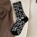 Women's leopard print cotton crew socks