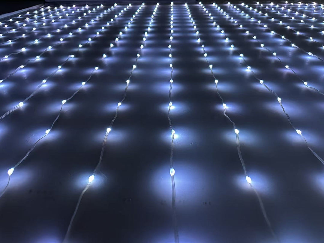 LED curtain light showing a Christmas pattern