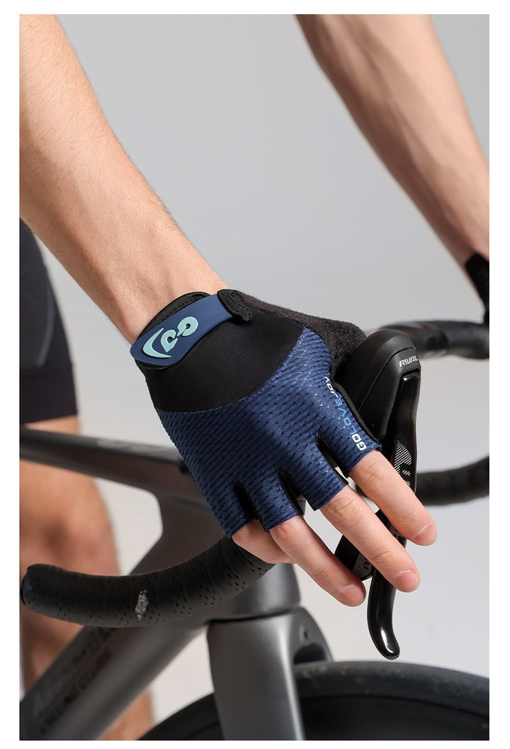 Padded half-finger cycling gloves with mesh back