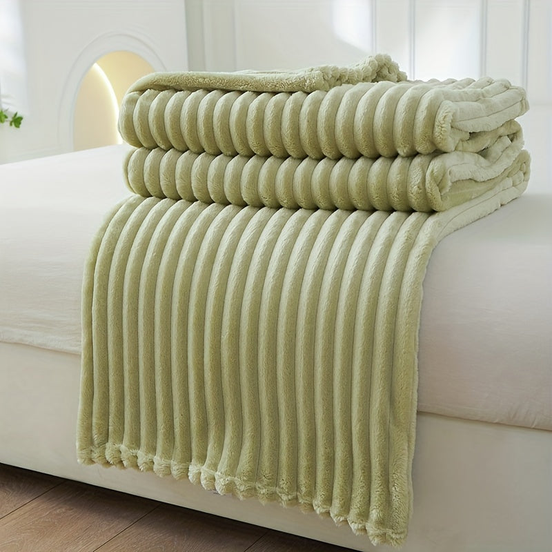 Soft Plush Blanket with Rib Pattern