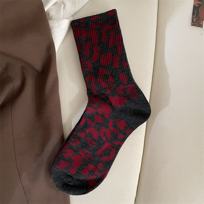 Snugleigh Women's Leopard Print Cotton Crew Socks
