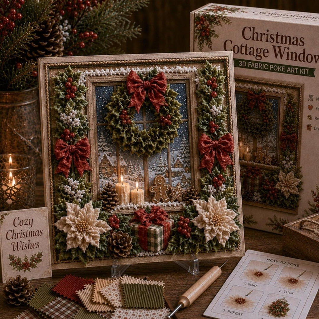 3D fabric poke art Christmas picture in frame