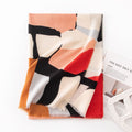 Coral abstract print scarf