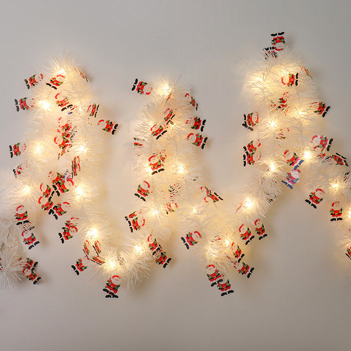 Snugleigh Christmas Tinsel Garland with Battery LED Lights
