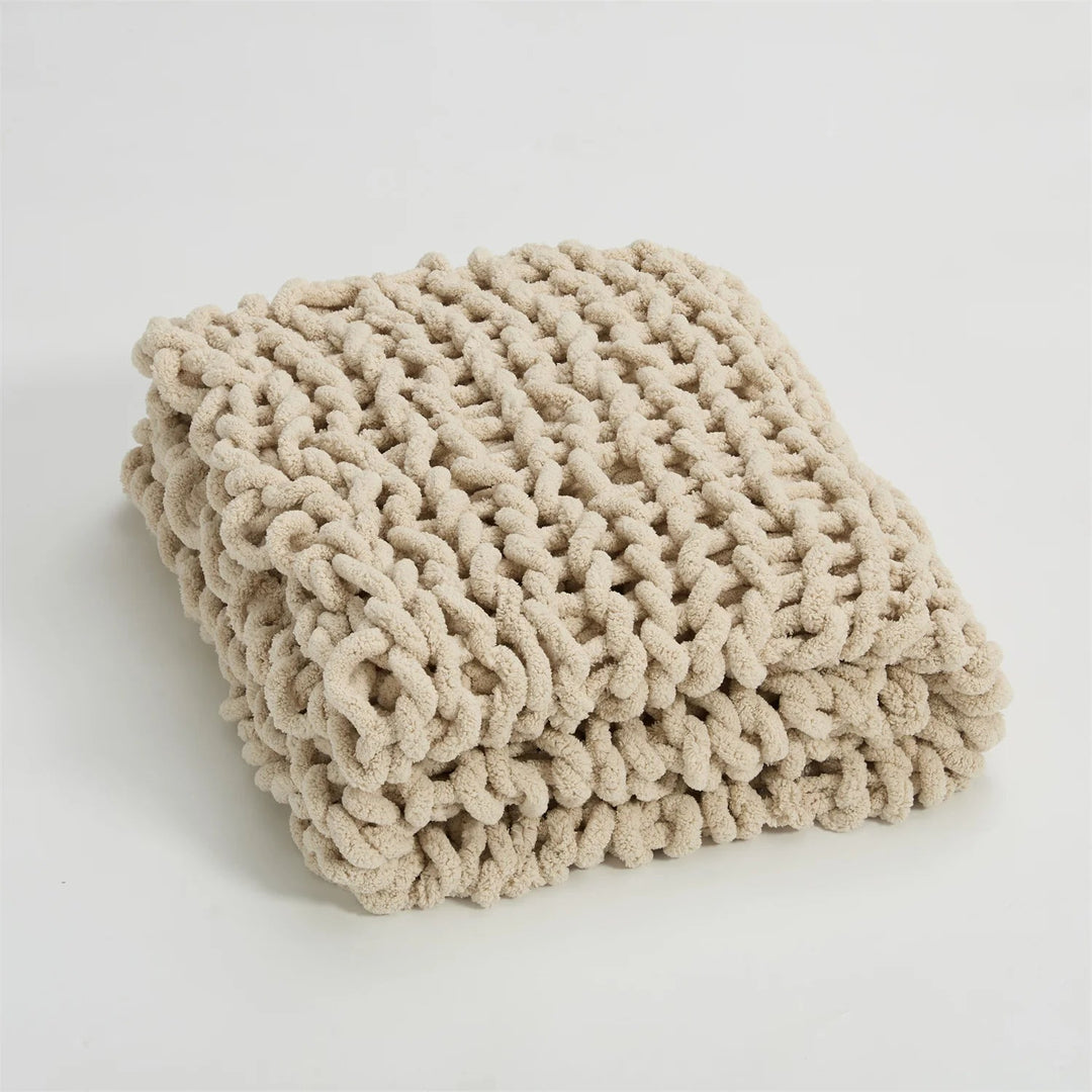 Cosy Chenille Chunky Knit Blanket Throw