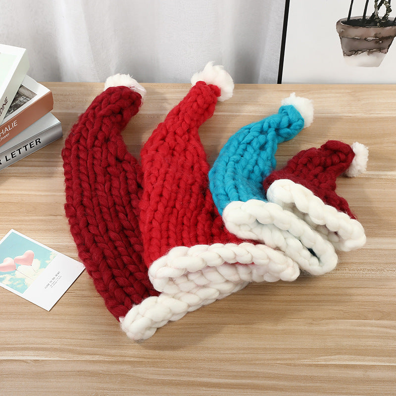 Chunky knit Christmas hat with pompom