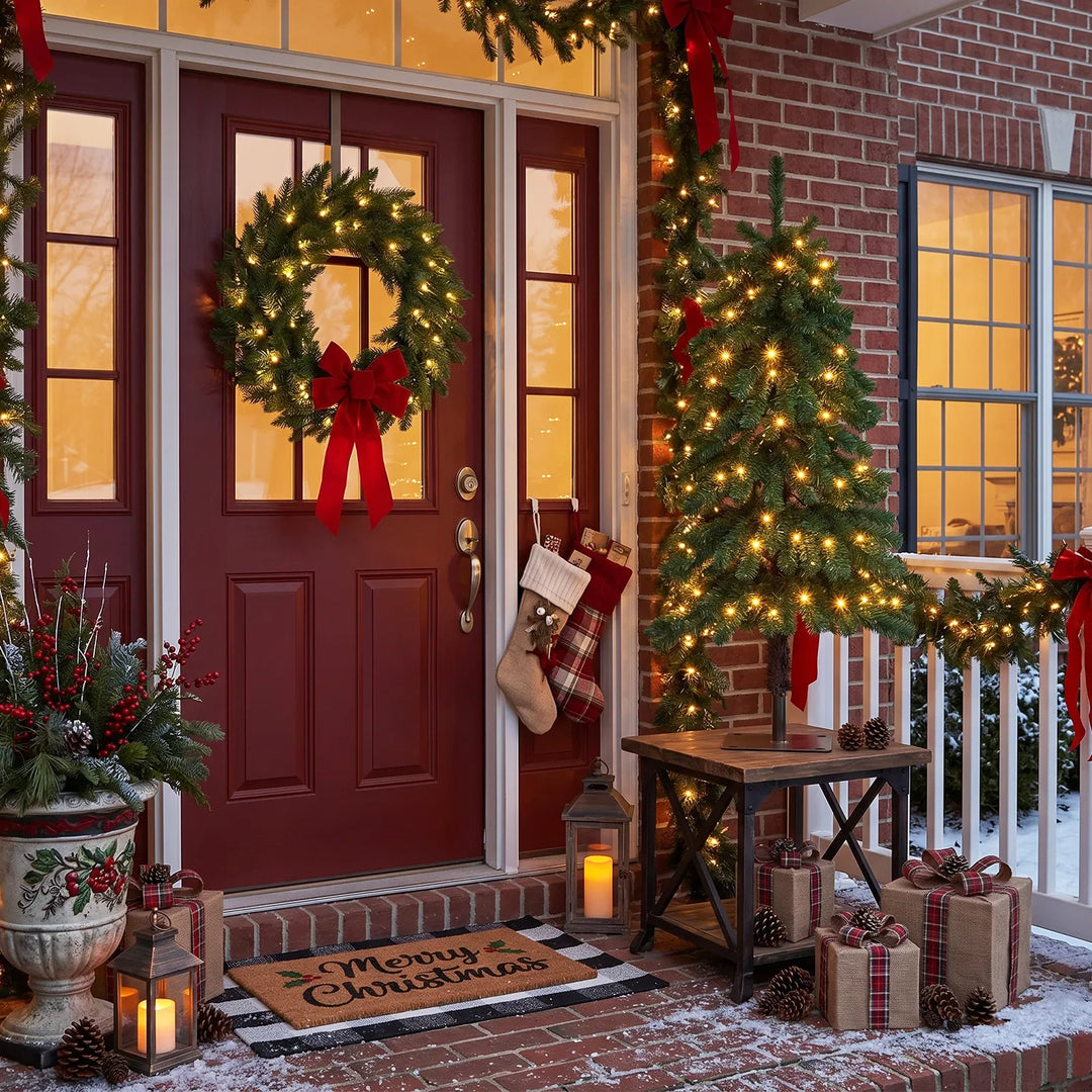 4ft pre-lit cedar Christmas tree with lights