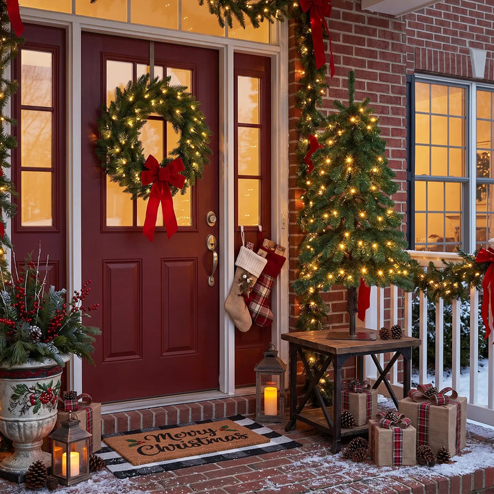 4ft pre-lit cedar Christmas tree with lights