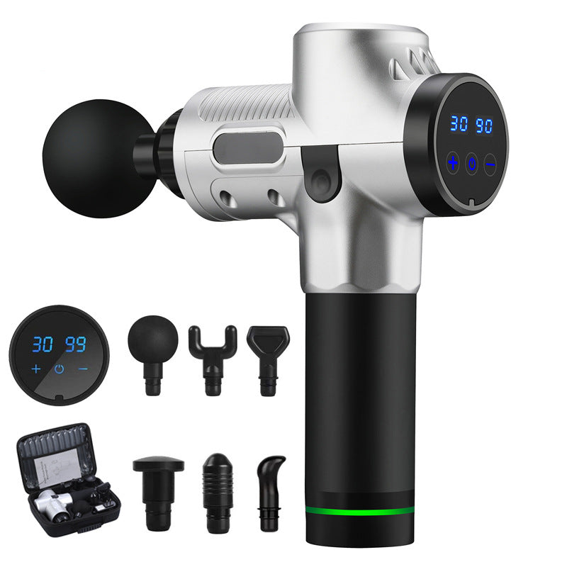 Massage gun with heads and carry case