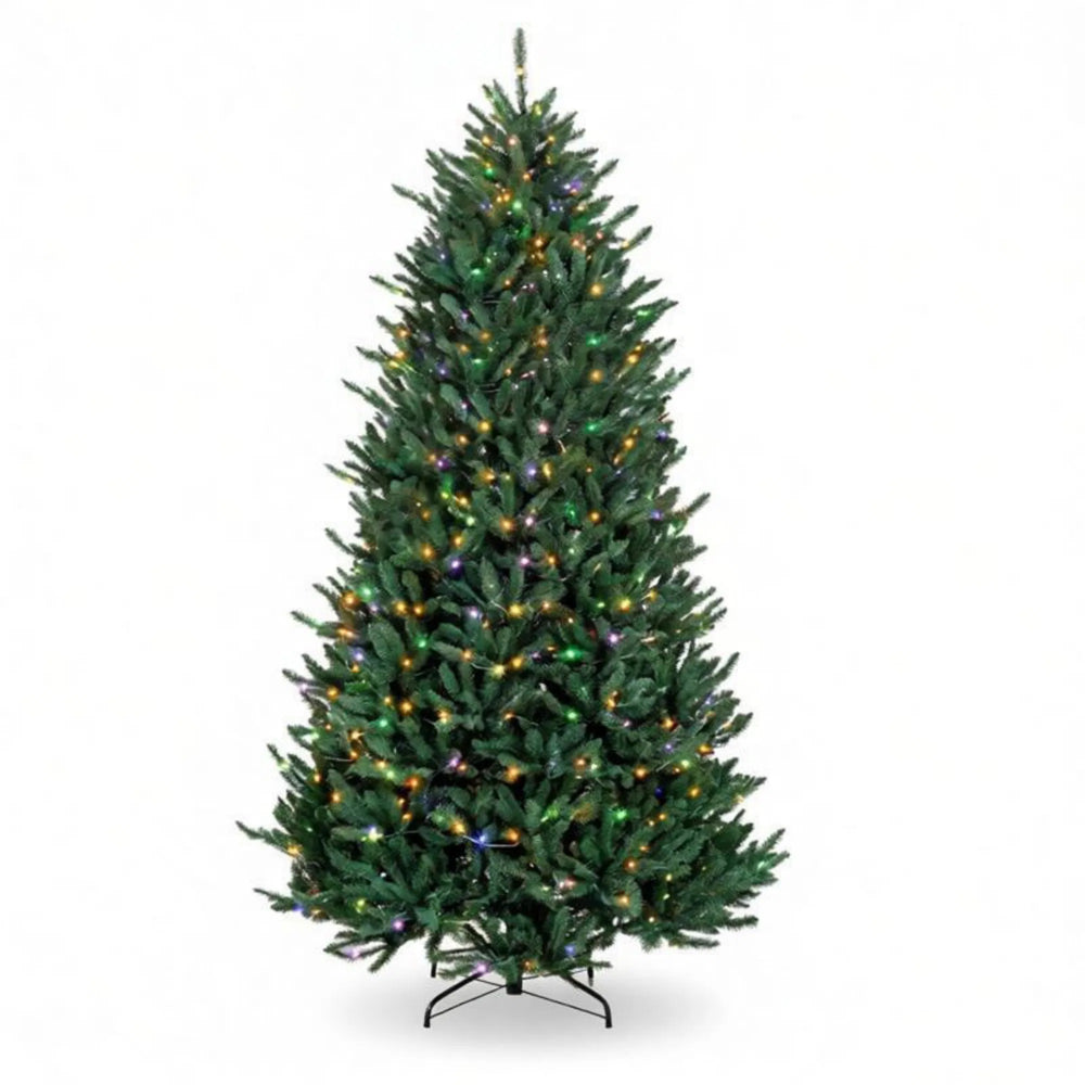 Large full Christmas tree lit warm white
